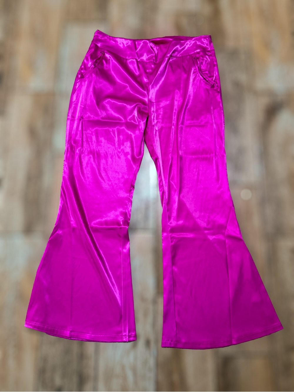 Magenta Satin Flare Pants - Women's Boot Cut & Flare